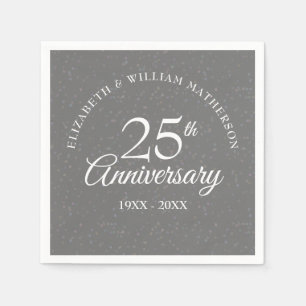 Serviette En Papier Confetti de Mariage d'argent 25e anniversaire de S
