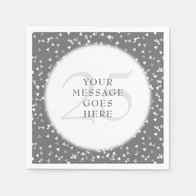 Serviette En Papier Confetti du 25e anniversaire du Mariage (Devant)