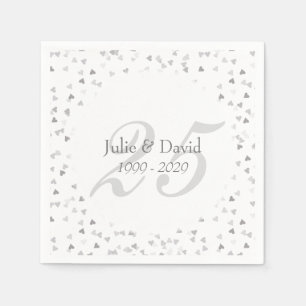 Serviette En Papier Confetti du 25e anniversaire du Mariage