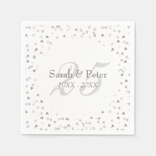 Serviette En Papier Confetti du 25e anniversaire du Mariage
