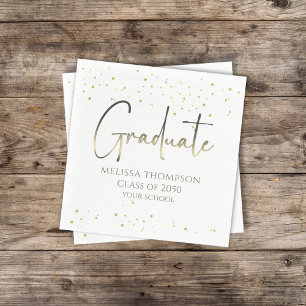 Serviette En Papier Confetti Gold Confetti Moderne Calligraphie Cockta