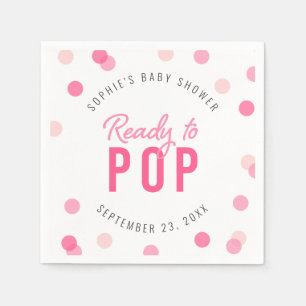 Serviette En Papier Confetti rose prêt pour la pop Baby shower