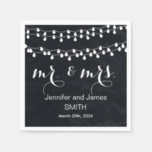 Serviette En Papier Confettis de mariage sur tableau noir avec paillet
