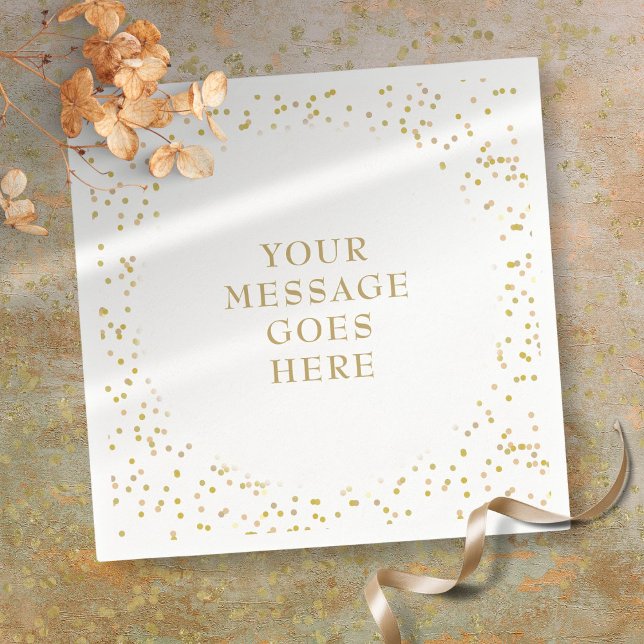 Serviette En Papier Confettis Personnalisés Élégants à Poussière d'Or (Personalized Elegant Gold Dust Confetti Napkins)