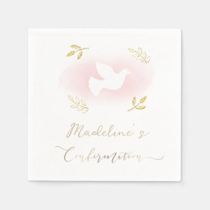 Serviette En Papier Confirmation colombe blanche