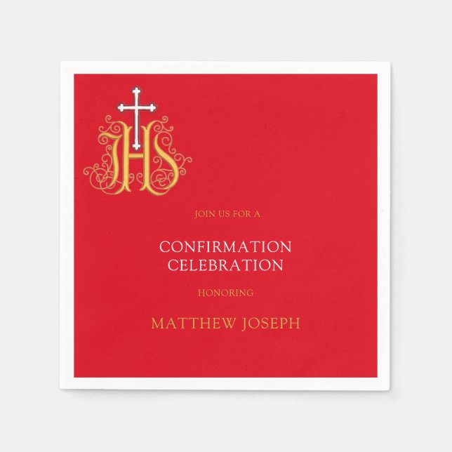 Serviette En Papier Confirmation du logo Red White Gold (Devant)