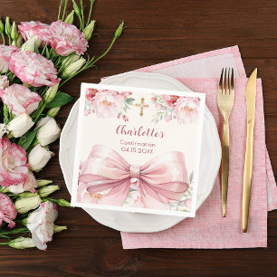 Serviette En Papier Confirmation flûtes à crème arc rose