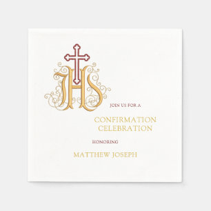 Serviette En Papier Confirmation tendance de la floraison rouge et or