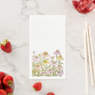 Serviette En Papier Conflowers Aquarelle Botanique Art Papier serviett