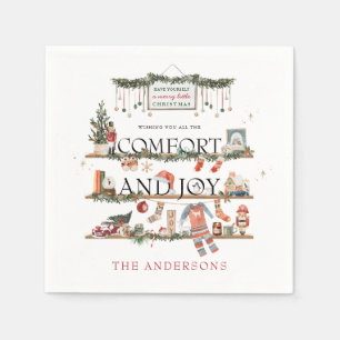 Serviette En Papier Confort et joie   Joyeuse petite fête de Noël