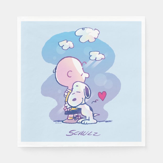 Serviette En Papier Confort et sécurité | Charlie & Snoopy Hug (Devant)