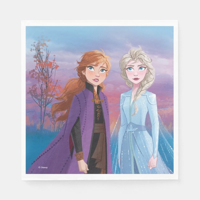 Serviette En Papier Congelé 2 | Anna & Elsa | Un voyage ensemble (Devant)