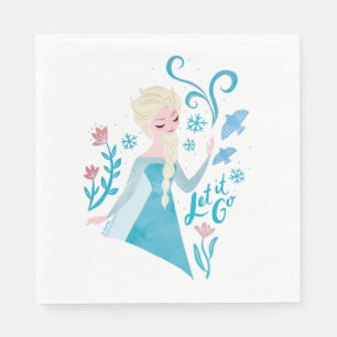 Serviette En Papier Congelé 2   Aquarelle Elsa "Let It Go"
