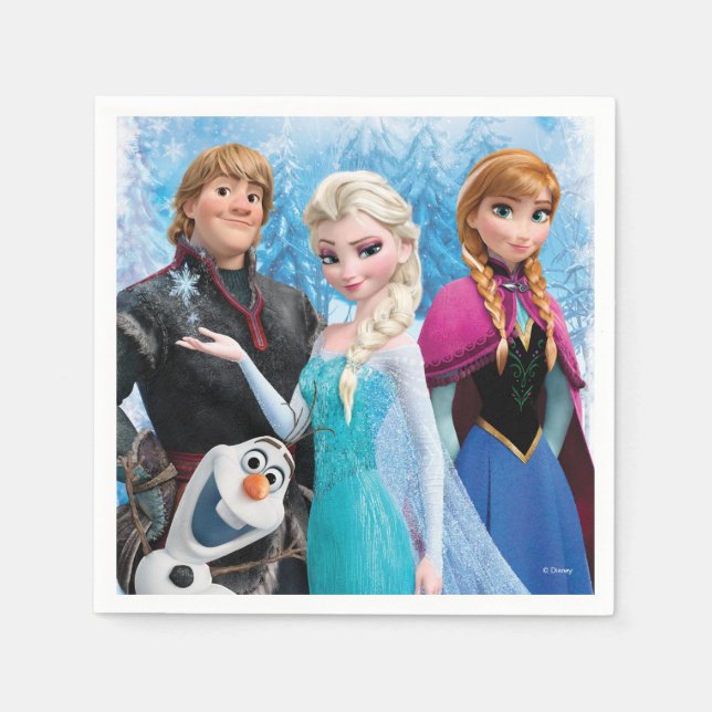 Serviette En Papier Congelé | Anna, Elsa, Kristoff et Olaf (Devant)