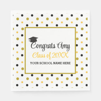Serviette En Papier Congrats d'or moderne Classe de Graduation de 2025