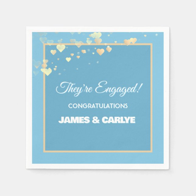Serviette En Papier Congrats Fiançailles Classiques Et Personnalisés (Devant)