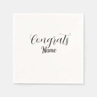 Serviette En Papier Congrats graduate name simple minimal year class 