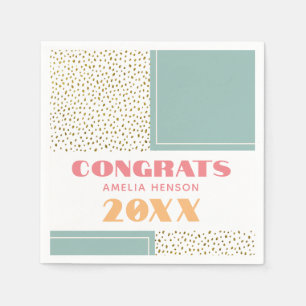 Serviette En Papier Congrats Modernes Grad Gold Parties scintillant Gr