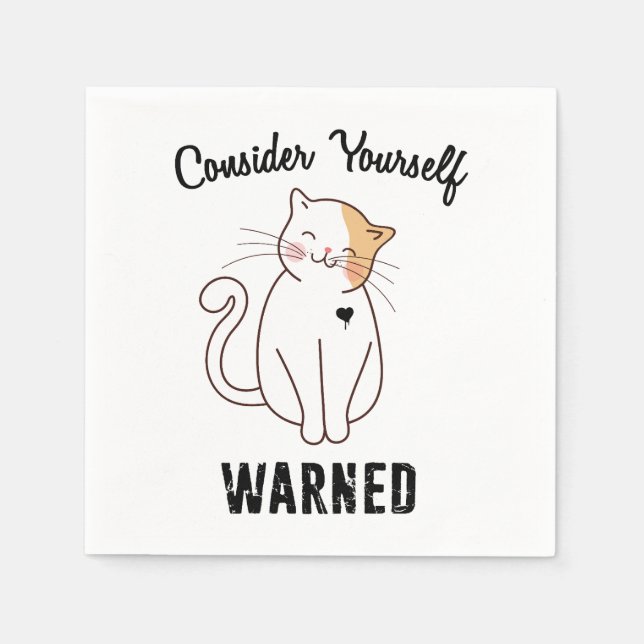 Serviette En Papier Considérez-vous averti chat mal (Devant)