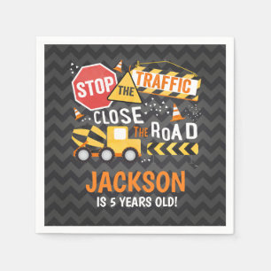 Serviette En Papier Construction Anniversaire de la fête Napkin Camion