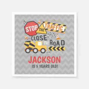 Serviette En Papier Construction Anniversaire de la fête Napkin Camion