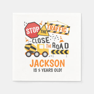 Serviette En Papier Construction Anniversaire de la fête Napkin Camion