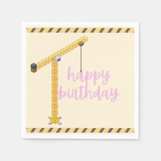 Serviette En Papier Construction Birthday Napkins