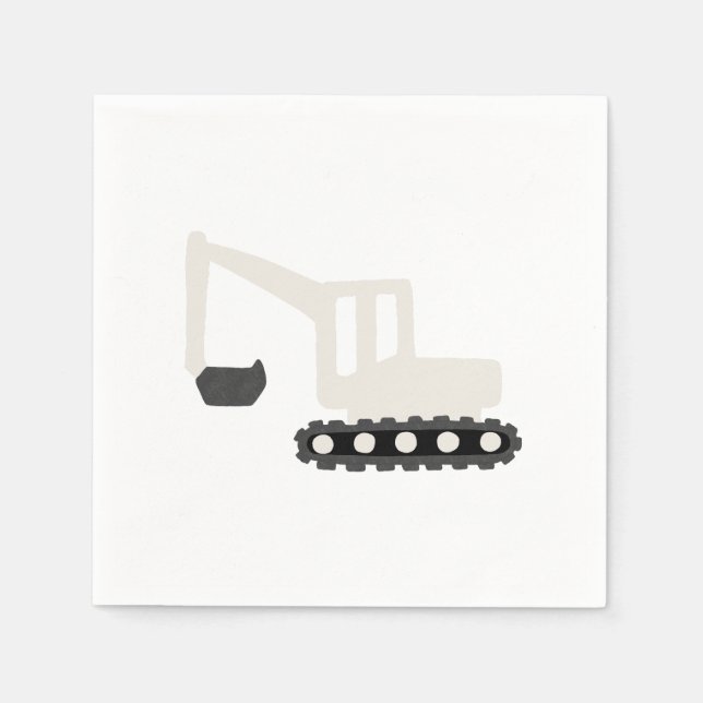 Serviette En Papier Construction Digger Anniversaire Partie minimum Na (Devant)