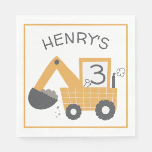 Serviette En Papier Construction Petit Constructeur de Digger Annivers