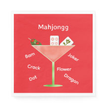 Contemporain Mahjong Martini Papier Napkin