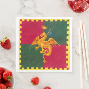 Serviette En Papier Contrada del Drago (Dragon) Palio di Siena
