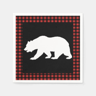 Serviette En Papier Contrôle de l'ours rustique et du bison effectué