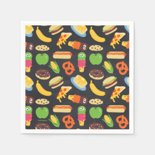 Serviette En Papier Cookie Monster Foodie Truck Chalkboard