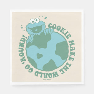 Serviette En Papier Cookie Monster   Les cookies font tourner le monde