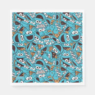 Serviette En Papier Cookie Monster   Nom Nom Nom Nom Motif