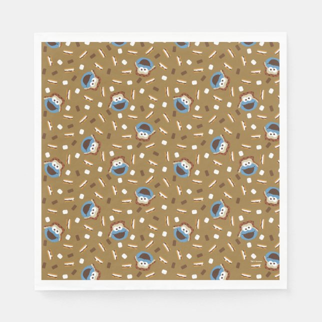 Serviette En Papier Cookie Monster S'mores Motif (Devant)