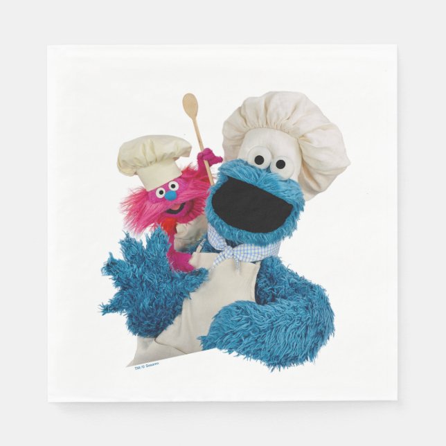 Serviette En Papier Cookie Monster's Foodie Truck Friends (Devant)