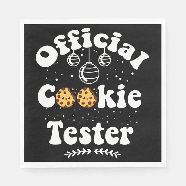 Serviette En Papier Cookie Tester officiel Amateurs de Cookie Noël (Devant)
