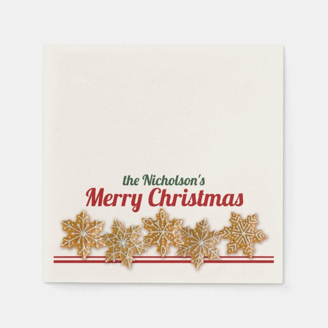 Serviette En Papier Cookies de Noël | Vacances personnalisées (Devant)