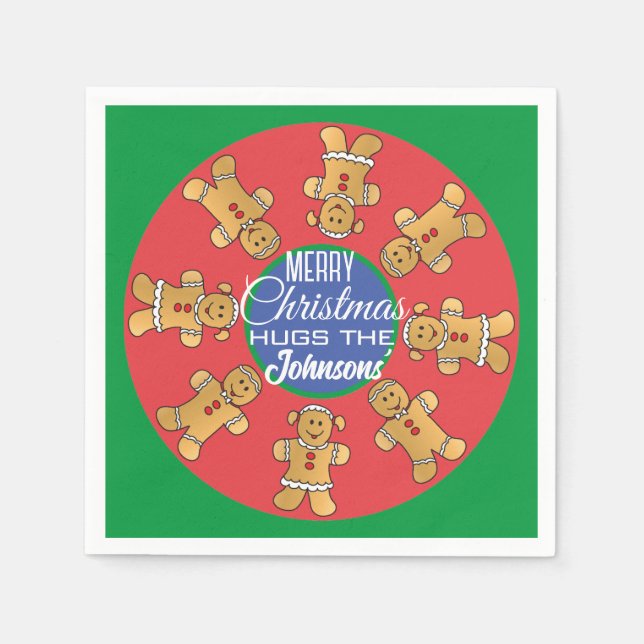 Serviette En Papier Cookies en pain d'épice de Noël (Devant)