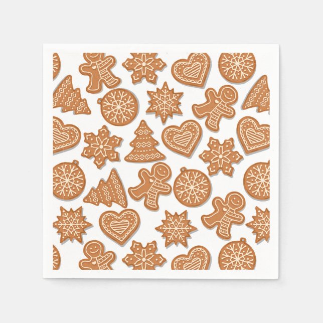Serviette En Papier Cookies en pain d'épice de Noël (Devant)