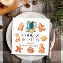 Cookies et cacao Baby shower de Noël