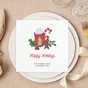 Serviette En Papier Cookies et cacao Noël Fêtes sur mesure Cute