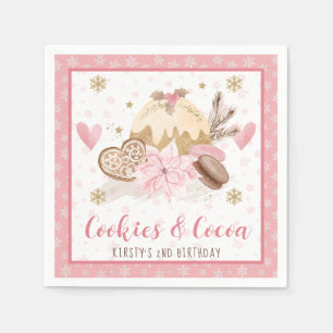 Serviette En Papier Cookies roses et Cocoa 2e anniversaire