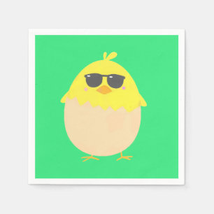Serviette En Papier Cool Chick funky Pâques jaune poussin