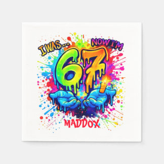 Serviette En Papier Cool Graffiti Splatter 7th Birthday Party