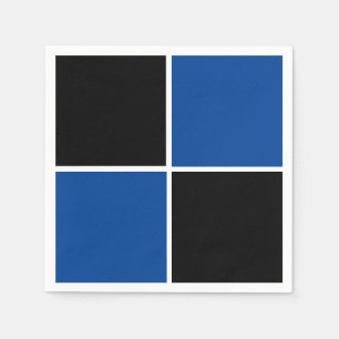 Serviette En Papier Cool noir et bleu carré motif de boisson casquette