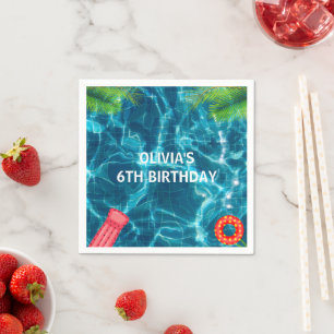 Serviette En Papier Cool Pool Party   Nage Anniversaire