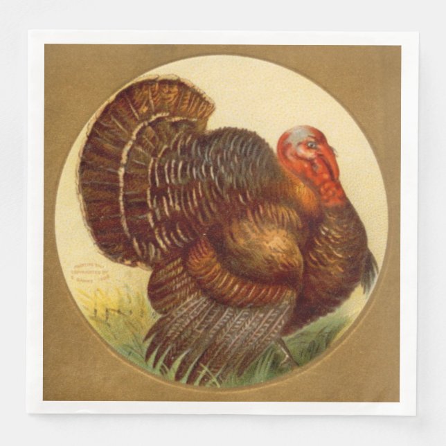 Serviette En Papier cool Thanksgiving Pèlerin vacances vintage (Devant)