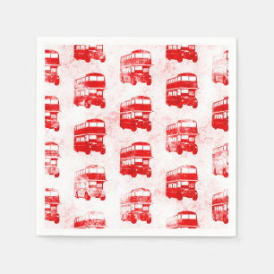 Serviette En Papier Copie grunge de motif d'autobus de Londres